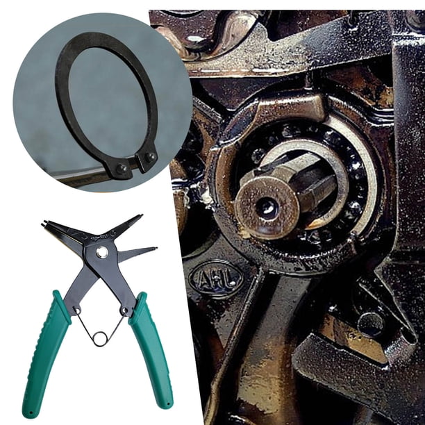 2-in-1 Snap Ring Pliers | Internal & External Circlip Removal Tool | Heat-Treated High Carbon Steel | Non-Slip PVC Grip | Spring Action | 10-40mm Capacity | Automotive, Bike, Farm, Plumbing Repair