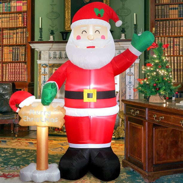 Fanshunlite 8FT Christmas Inflatables, Blow Up Santa Claus with Merry