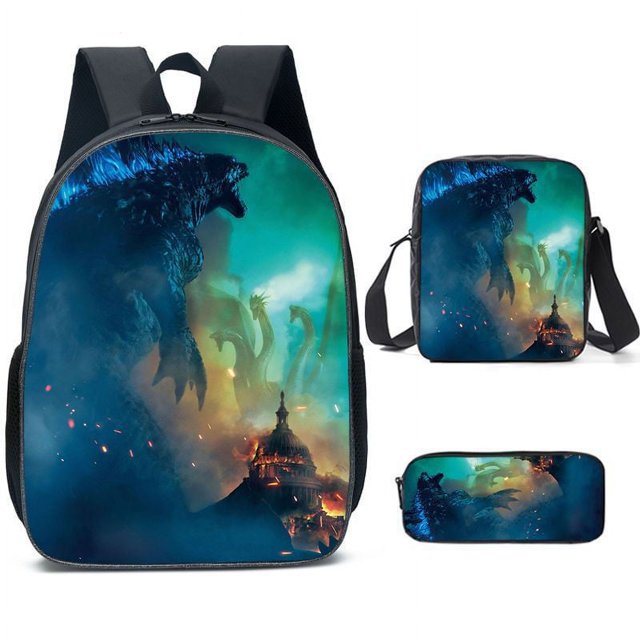 Godzilla Vs King Kong Schoolbag, Student Backpack, Godzilla Vs Kong Three-Piece Backpack-Youyoupin
