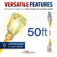 thumbnail image 4 of LifeSupplyUSA 50FT Yellow Extension Cord 14/3 Gauge, Heavy Duty 3 Prong Power Cord, Waterproof, Flexible, SJTW, 15A 125V 1875W - For Indoor/Outdoor, 4 of 10