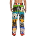 thumbnail image 3 of Flannel Pajama Pants Lounge Bottoms Soft Casual with Pockets, Colorful Dog Dogs Pattern, 3 of 6