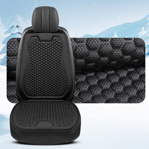 FEOLGEHLY 2Pcs All-season Seat Covers Set for Cars, Car Seat Cushion, Breathable Front Vehicle Seat Cushion & Cooling Pad, Anti-Slip Ventilated Auto Protectors Universal for SUV Truck (Black)