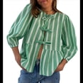 thumbnail image 1 of Blusa Peplum Y2K para Mujer, de Corta Abullonada, con Lazo, para Salir de Verano, Blusa Babydoll. Verde M, 1 of 10