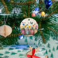 thumbnail image 5 of Funny Christmas Ornament,Colorful Flower Pots With Butterflies,Xmas Round Ceramic Pendant, 5 of 6