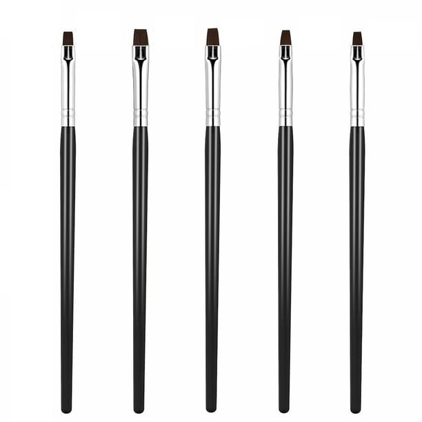 Soidarity 15 unids/set de pinceles para uñas, mango de plástico, esmalte de Gel, pintura, dibujo, pinceles de uñas de para arte de uñas, Juegos de manicura Negro 5 piezas Soidarity CE1769-06