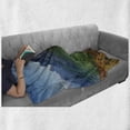 thumbnail image 5 of Rustic Soft Flannel Fleece Throw Blanket, Sunrise at Dolomites Mountains Greenland Hillside Houses Natural Life, Cozy Plush for Indoor and Outdoor Use, 50" x 70", Fern Green Multicolor, by Ambesonne, 5 of 5