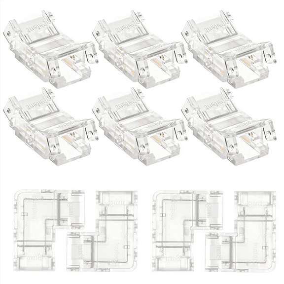 20PCS 2 Pin 8Mm Cob LED Connector Kit for 8Mm Cob LED Strip Lights