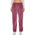 thumbnail image 6 of SAYFUT Women Velvet Velour Joggers - Solid Basic Premium Soft Stretch Warm Winter Sweatpants Velour Track Pants, 6 of 6