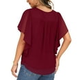 thumbnail image 6 of Mittory Summer Casual Loose Round Neck Chiffon Flowy Tops Mesh Shirts Dressy Casual Blouses, 6 of 7