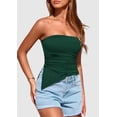 thumbnail image 4 of Top Tubo Sin Tirantes Fruncido Verde Oscuro XXL PRETTYGARDEN, 4 of 8