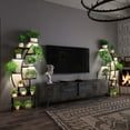 thumbnail image 5 of Display Shelves Plant Stand Indoor with Grow Lights, 9 Tiered Indoor Plant Stand, 63" Metal Plant Shelf, Tall Plant Stands Indoor Multiple Stands for Living Room, Patio,Wooden Display Shelves, 5 of 9