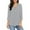 Gray, variant on Juslio Womens Blouses Shirts for Women 3/4 Sleeve Solid Color Casual V Neck Tops Loose Comfy