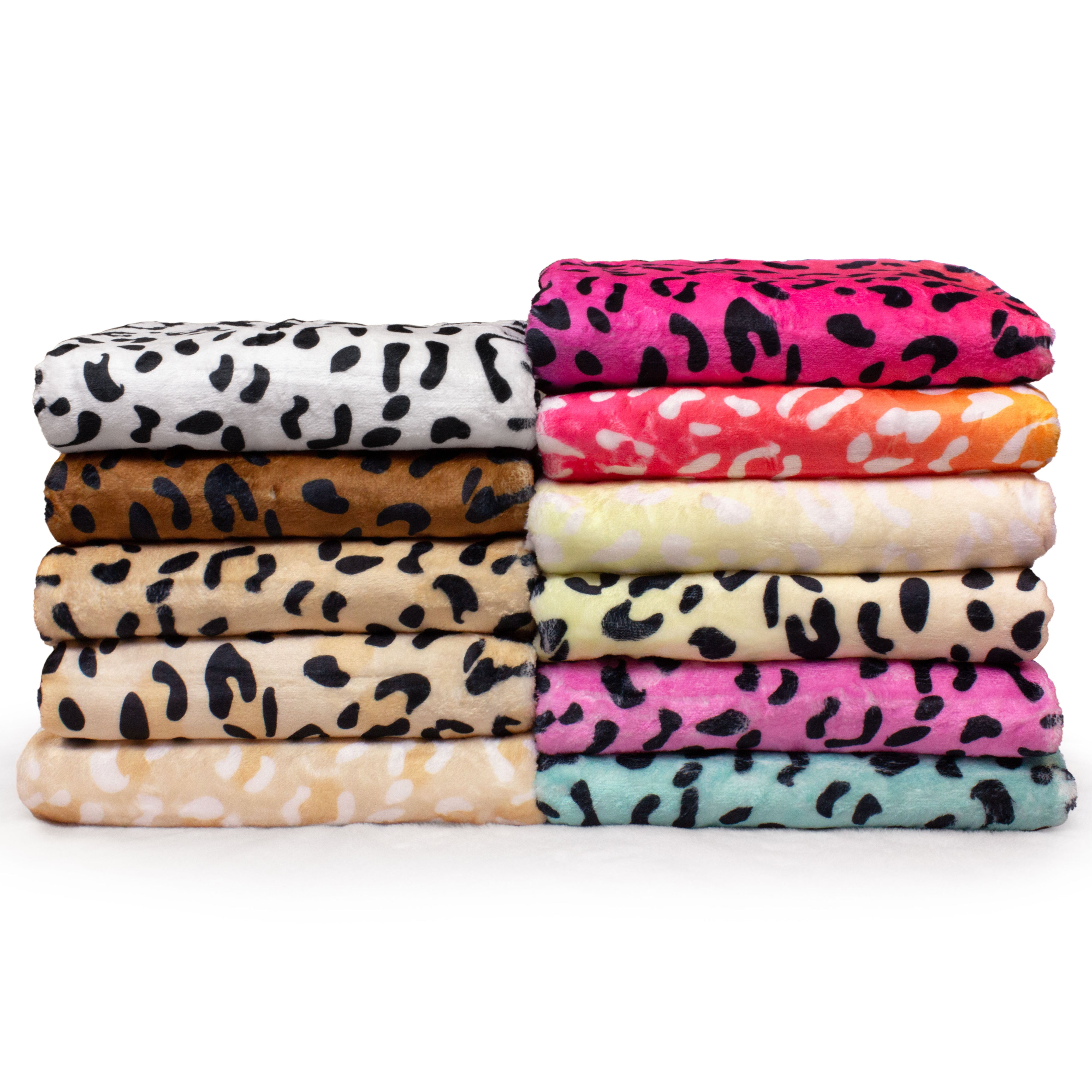 Everything Comfy Leopard Print Decorative Throw Blanket, 30" X 40", Natural