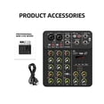 thumbnail image 1 of V4 DJ Mixer Console 4 Channel Mixer Protable 48V Phantom Power USB With Sound Card For PC Recording Singing, 1 of 7