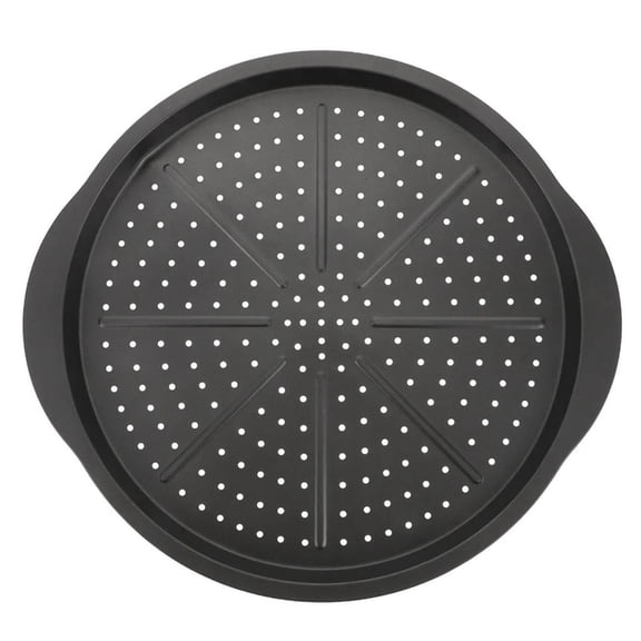 SDFGTstore Perforated Pizza Pan With Rolled Edges And Handle Nonstick For Baking Roasting