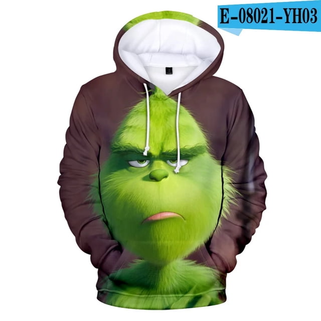 Suéter Grinch del monstruo verde de Disney para hombre y mujer, suéter navideño estampado con capucha, disfraces de Halloween para regalos de novia