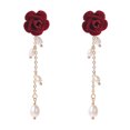 thumbnail image 3 of YUANOU Boucles d'Oreilles Vintage en Perles Rouges Floquées pour Femmes, Boucles d'Oreilles Artificielles, Cadeau de Mariage, Bijou (Style 2), 3 of 7