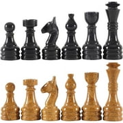 Radicaln Marble Chess Pieces Black and Golden 3.5 Inch King Figures Handmade 32 Chess Pieces Tournament Chess Set -Travel Chess Set for 2 Player Games for Adults - Board Games