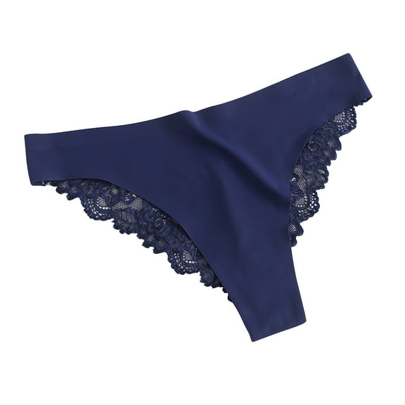 Mgmyaa Womens Thong Lace Ice Silk Underwear Low Waist Panties