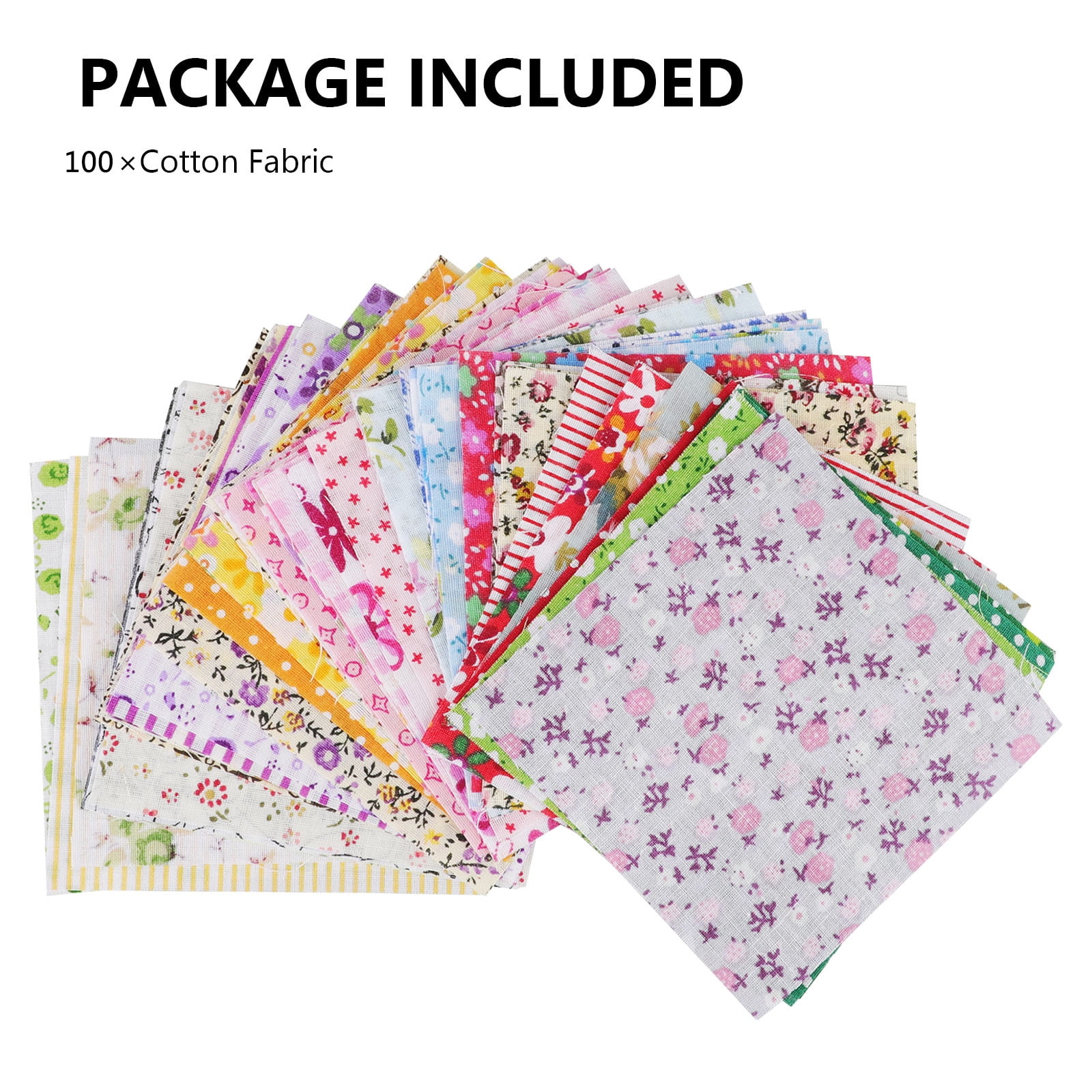 42Pcs 10x10 Quilting Cotton Fabric Squares Sheets Pre-Cut Multi-Color Desig