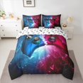 thumbnail image 2 of Manfei Blue Pink Game Console Bedding Comforter Set 7-Piece, Modern Gamepad Lover King Bedding Sets, Teen Boy Girls Kid Reversible Bed Sheets, Microfiber Bedroom Decor, 2 of 7