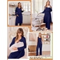 thumbnail image 4 of Ekouaer Nursing Pajamas Maternity Robe Set 3 Pieces Postpartum Maternity Pajama Set Pregnancy Breastfeeding Pj, 4 of 6