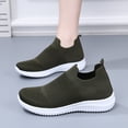 thumbnail image 6 of BRGZLK Womens Athletic Shoes Summer Trendy Solid Color Slip On Tennis Workout Sneakers Mesh Breathable Lightweight Casual Slip On Shoes for Running Walking Green 6, 6 of 9