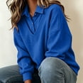 thumbnail image 6 of Karymi Cute Tops for Women Fake Two Piece Collared V Neck Sweatshirt, Solid Layered Shirt Long Sleeve Pullover Top, Fall Winter Daily Streetwear Outfits Going Out Tops for Women, 6 of 8