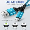 thumbnail image 6 of Type C Charger Fast Charging Cable 10ft with USB Wall Charger Block,ABCPOW USB A to USB C Type C Cable High Speed Fast Charger for Android Type C Charger Charging Cords USB-C Phone Cables, 6 of 8