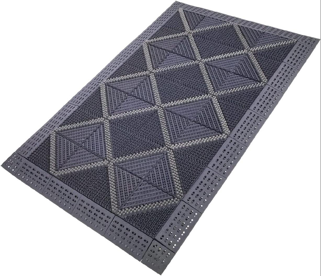 Outdoor Rubber Mats with Drainage, Rubber Drainage Mat,Outdoor Mats for  Back Door, Waterproof, Interlocking Rubber Mats, Easy Clean Rug Mats for  Entry, Patio, Pool, Assembly, 