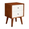 thumbnail image 2 of Alpine Furniture Flynn 2 Drawer Two Tone Wood Nightstand in Acorn-White, 2 of 3