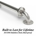 thumbnail image 3 of AmeriLuck 2 Pack 1-1/4 x 16 inches Stainless Steel Bath Safety Grab Bars, ADA Compliant 500lbs Loading Capacity, Brushed Nickel, 3 of 6