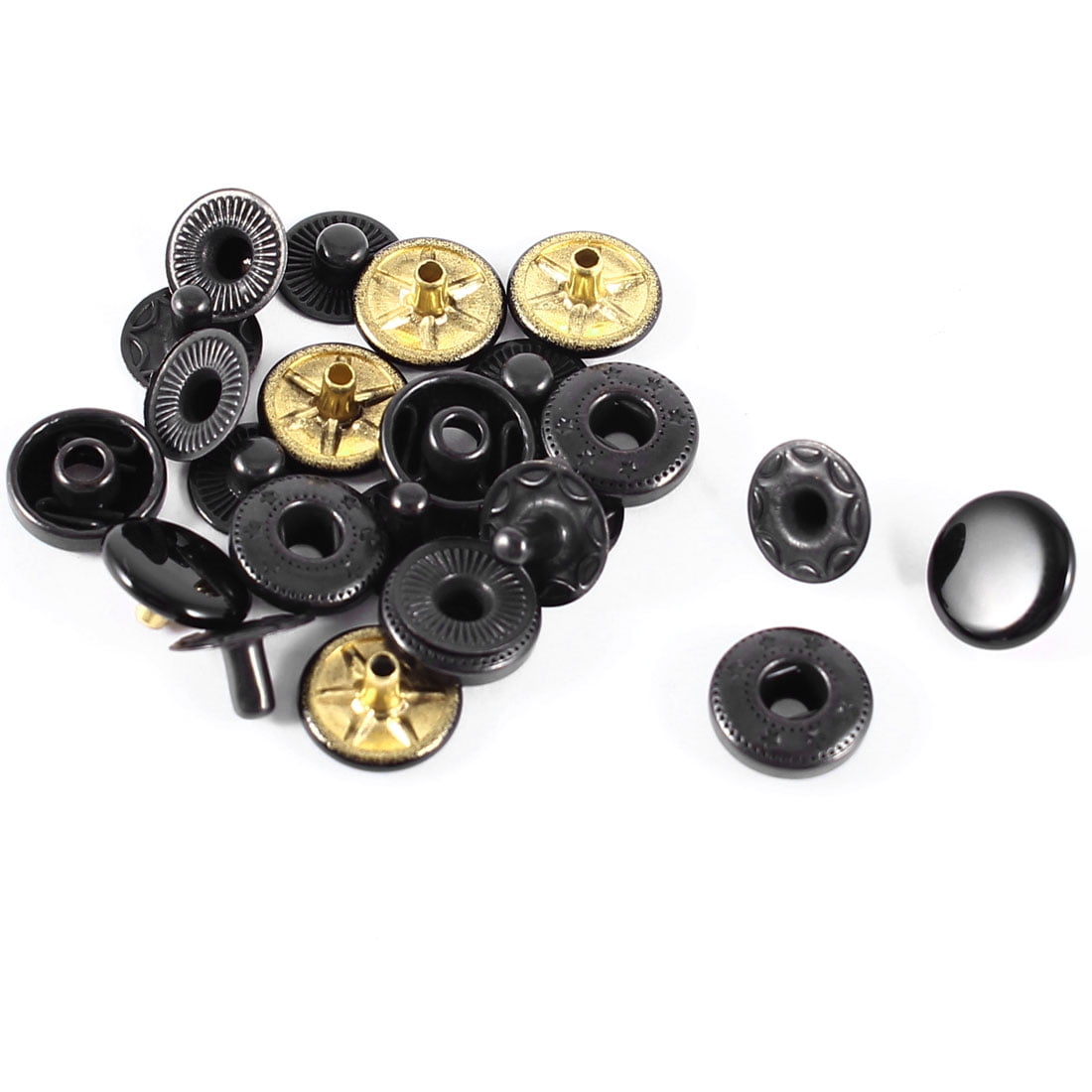 Unique Bargains 6 Sets Snap Fasteners Press Studs Sewing Buttons 10mm ...