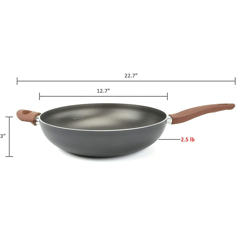 TVS Italian Cookware, LUCE 12.5 (32cm) Wok | Patented 4 Layers Reinforced  Non-Stick, Scratch Resistant Coating | Eco Friendly, Dishwasher Safe | Made