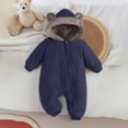 thumbnail image 2 of OJSFQUFP Baby Winter Fleece Lined Snowsuit Quilted Bear Ear Hooded Romper Full Zipper Warm Jumpsuit Outfit, 2 of 7