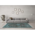 thumbnail image 3 of Ahgly Company Indoor Square Persian Light Blue Traditional Area Rugs, 5' Square, 3 of 4