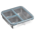 thumbnail image 2 of Three Compartment 304 Stainless Steel Airtight Lunch Box, Microwave Safe Portable Compartmentalized Bento Box for Work, Keeps Food Fresh, 2 of 7