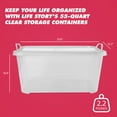 thumbnail image 3 of Life Story 55 Qt Stackable Storage Bin, Light Duty Lidded Container, Clear, 6 Pack, 3 of 9