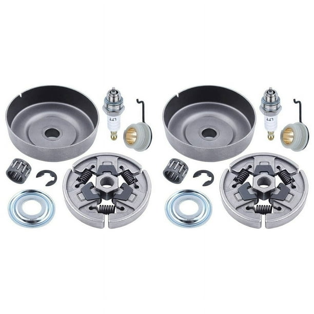 2X Embrague y PiñóN de Motosierra para MS310 MS390 029 039, Piezas de Repuesto con Arandela de Rodamiento de Agujas, Engranaje Helicoidal con Clip ElectróNico