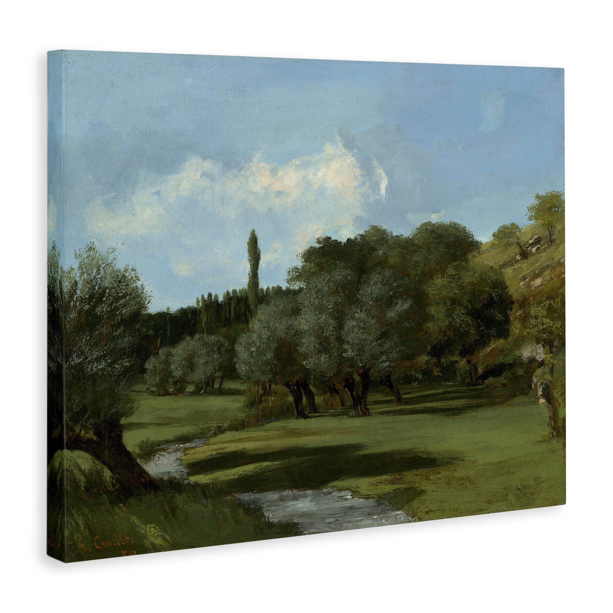 Stupell Industries Classical Green Field Landscape Landscape & Nature Painting Wrapped Canvas Art Print Wall Art, 30 x 24