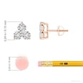 thumbnail image 2 of ANGARA Natural Diamond Three Stone Stud Earrings in 14K Rose Gold for Women (Size-2.8mm| Color-H| Clarity-SI2) | April Birthstone, Anniversary, Jewelry Gift for Women | Natural Diamond Earrings, 2 of 7