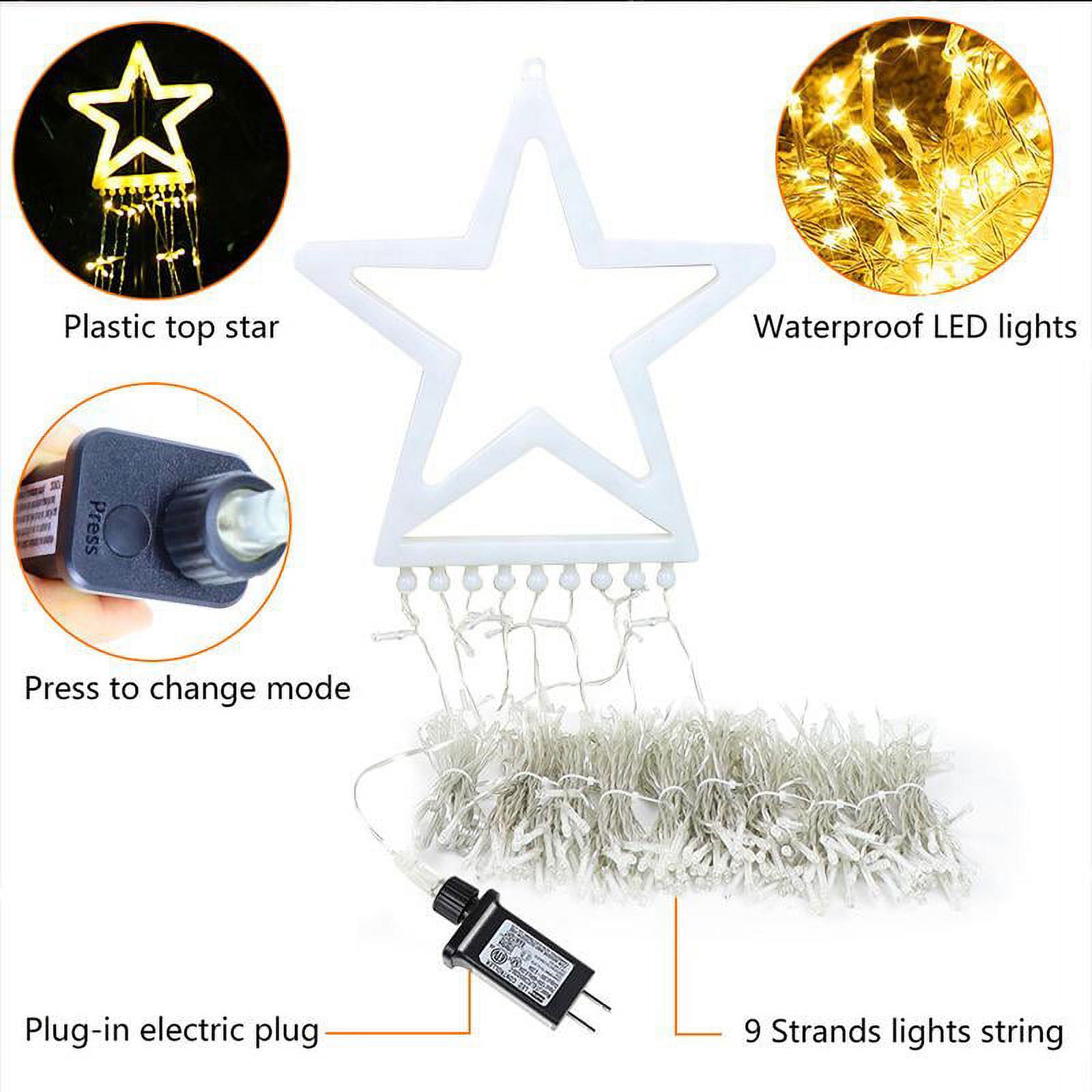 Outdoor Star Lights 317 LED Lighting Modes Fairy String Light Outside  Christmas Decorations Tree Wall Decorations for Yard, Garden, New Year,  Holiday, Birthday, Wedding, Party