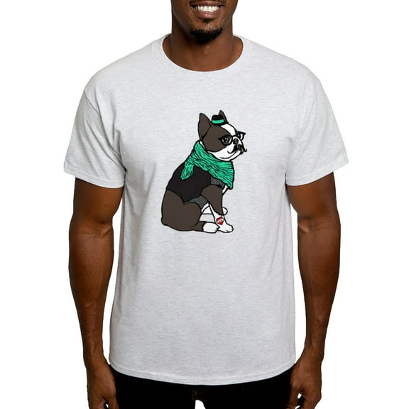 CafePress - Hipster Boston Terrier Light T Shirt - Men's Classic Graphic T-Shirt