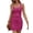 Cerise, variant on Women's Waffle Knit Square Neck Mini Tank Dress with Drawstring and Stretch Soft Jersey Wear 95% polyester 5% spandex