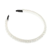 Unique Bargains 1pc Faux Crystal Headband Women Hairband Hair Accessories 0.59 Inch Wide White