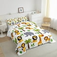 thumbnail image 3 of Manfei Wild Lions Elephant Bedding Comforter Set,Tropical Botanical Coconut Monstera Twin Comforter Sets,Jungle Animal Bedding Set For Boys Girls,Super Cozy Room Decor Reversible,2pcs, 3 of 8