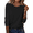 Black, variant on Zeagoo Plus Size Womens Tops Crew Neck Solid Ladies Tops and Blouses Long Sleeve Tunic Tops To Wear With Leggings