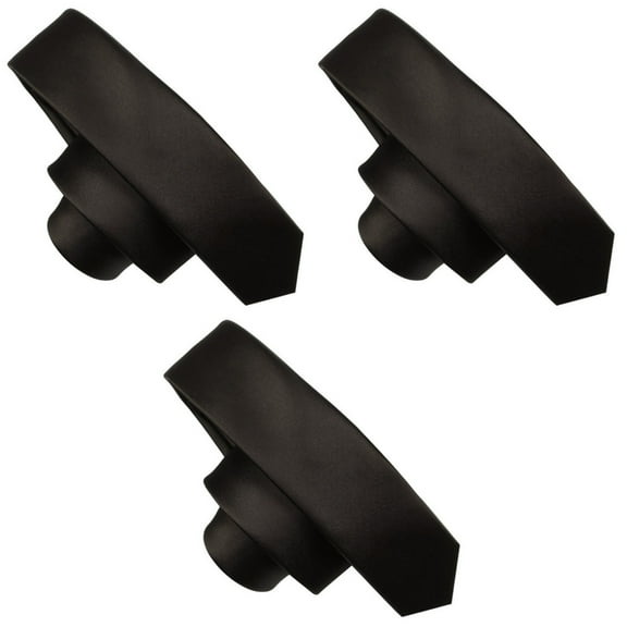 Nicehomfit 3pcs Men Leisure Pure Color Slim Narrow Arrow Necktie Skinny Tie (Black)