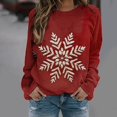 thumbnail image 4 of Womens Christmas Sweatshirt Fashion Xmas Drop Shoulder Long Sleeve Loose Pullover Tops Round Neck Loose Sweat, 4 of 5