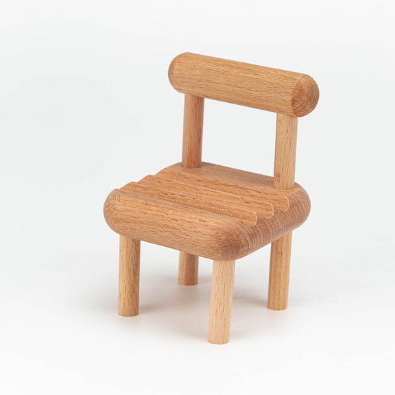 Electronic Item Clearance Deal! Kyusrd Cute Mini Chair Cell Phone Support Chair Wooden Desktop Stand Multiangle Universal Cell Phone Support Chair Portable Smartphone Stand